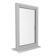 Draai-kiepraam wit, 1 vleugel, 1000x1500mm