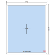 vast raam wit 1700mm x 2100 mm Buitenaanzicht