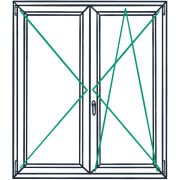 Draai-kiepraam zwart mat, 2 vleugels, 1300x1500mm