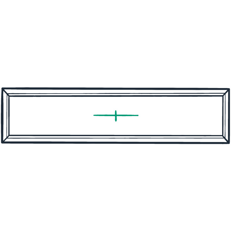 Vast raam zwart mat, 2100x500mm