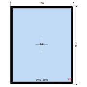 Vast raam zwart mat, 1700x2100mm